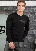 Black Wings Mini Studded Knit Tee