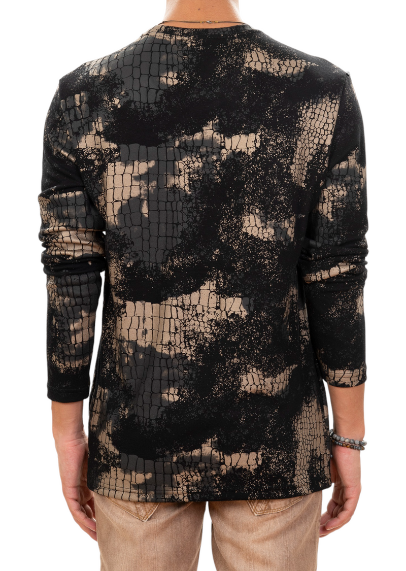 Black Gold Faded Snake Sweater