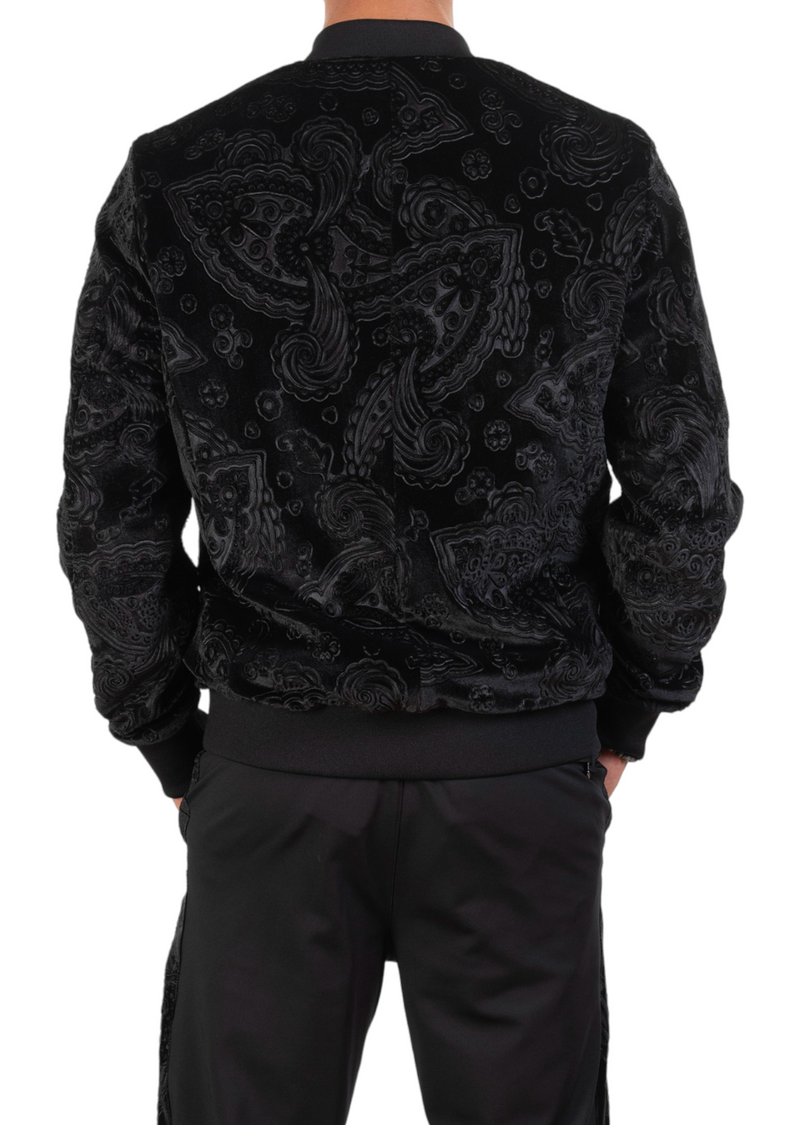 Black Paisley Velvet 2-pcs Tracksuit