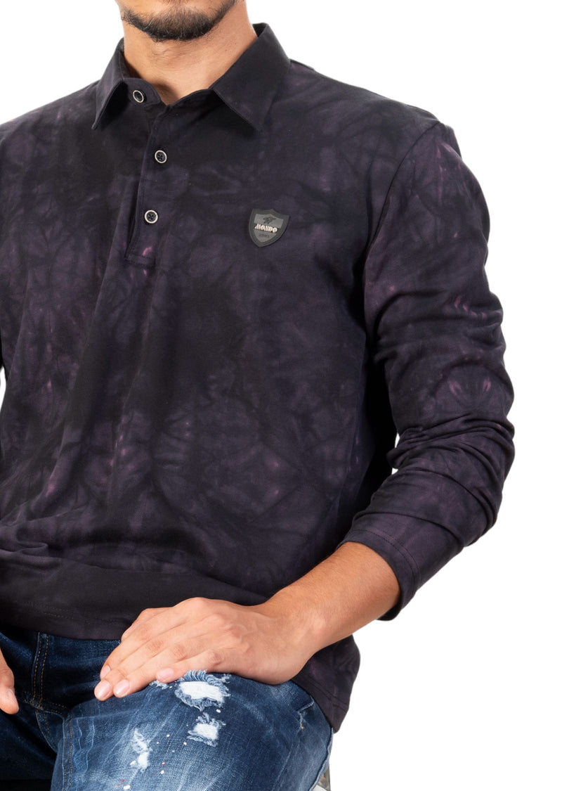 Black Purple Degraded Polo