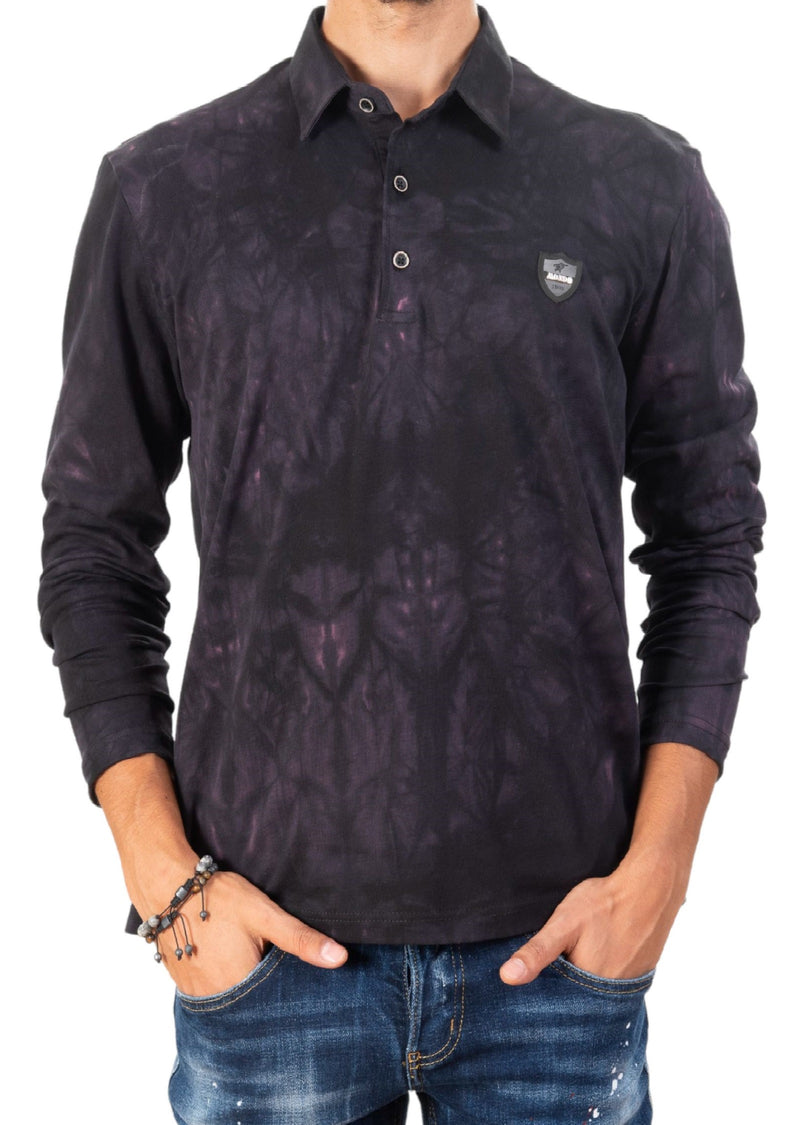 Black Purple Degraded Polo