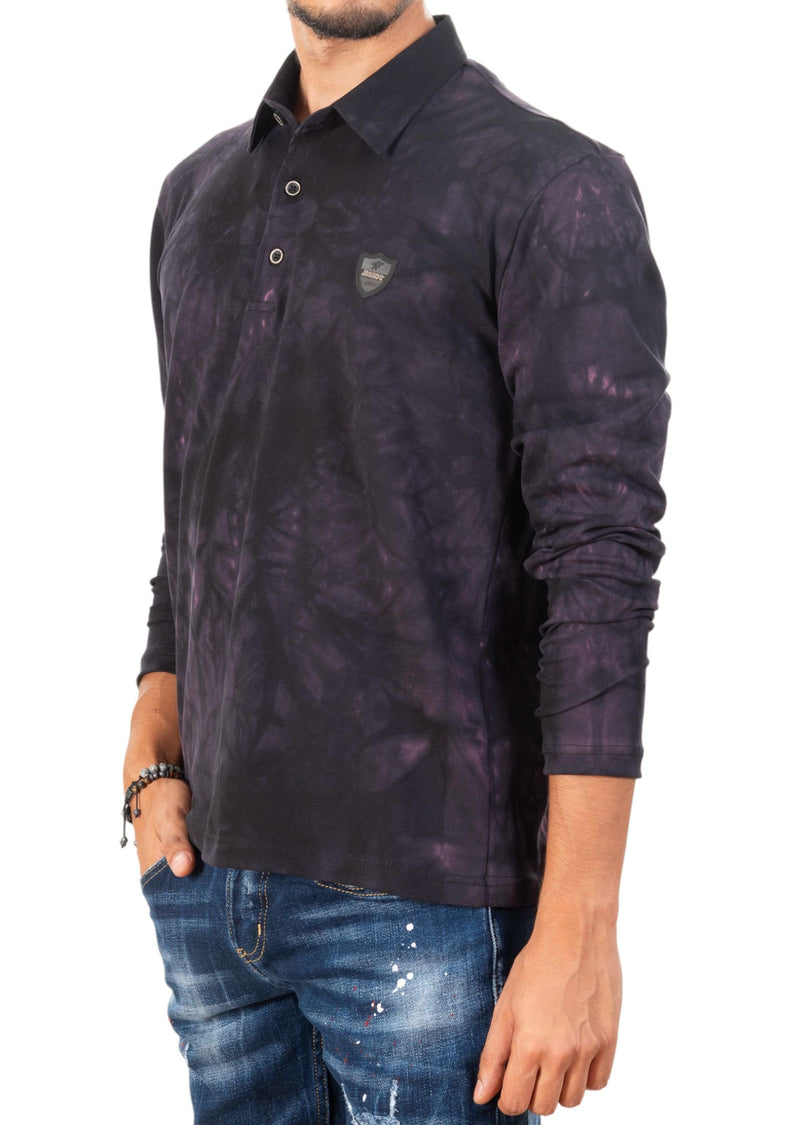 Black Purple Degraded Polo