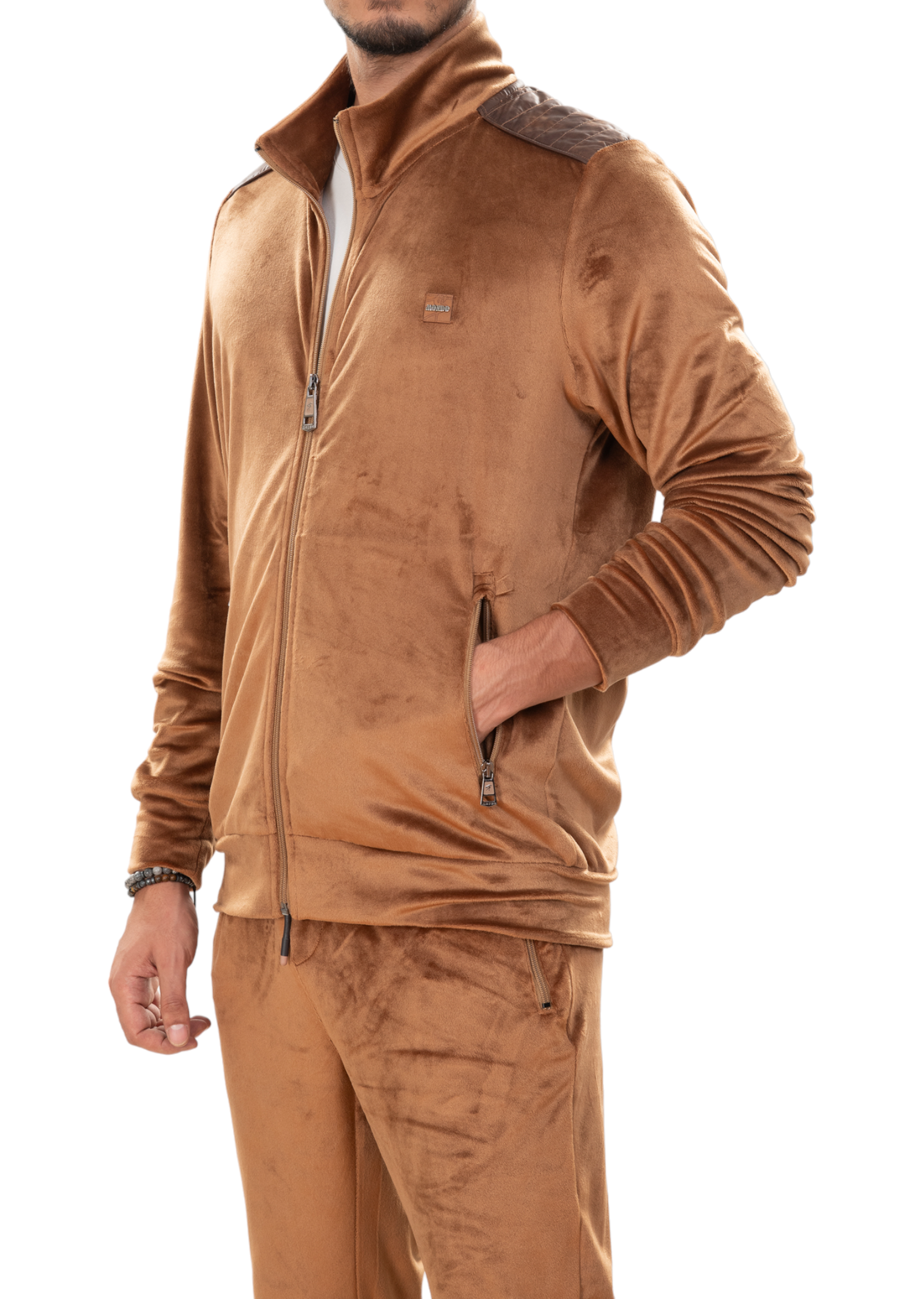 Brown Luxe Velvet 2-pcs Tracksuit – MONDO Menswear Brown Luxe Velvet 2-pcs Tracksuit – MONDO Menswear