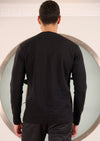 Black Double Stitch Knit Sweater