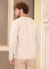 Beige Double Stitch Knit Sweater