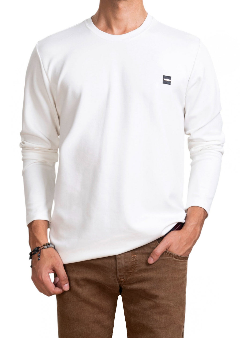 White Luxe Interlock Knit Sweater – MONDO Menswear
