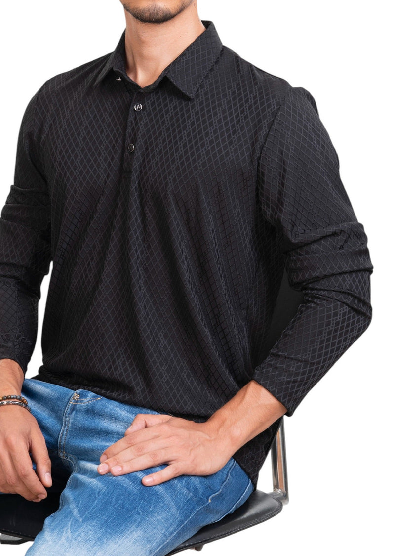 Black Diamond Knit Polo