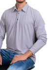 Gray Diamond Knit Polo