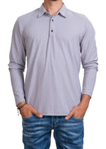 Gray Diamond Knit Polo