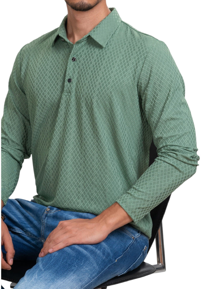 Green Diamond Knit Polo