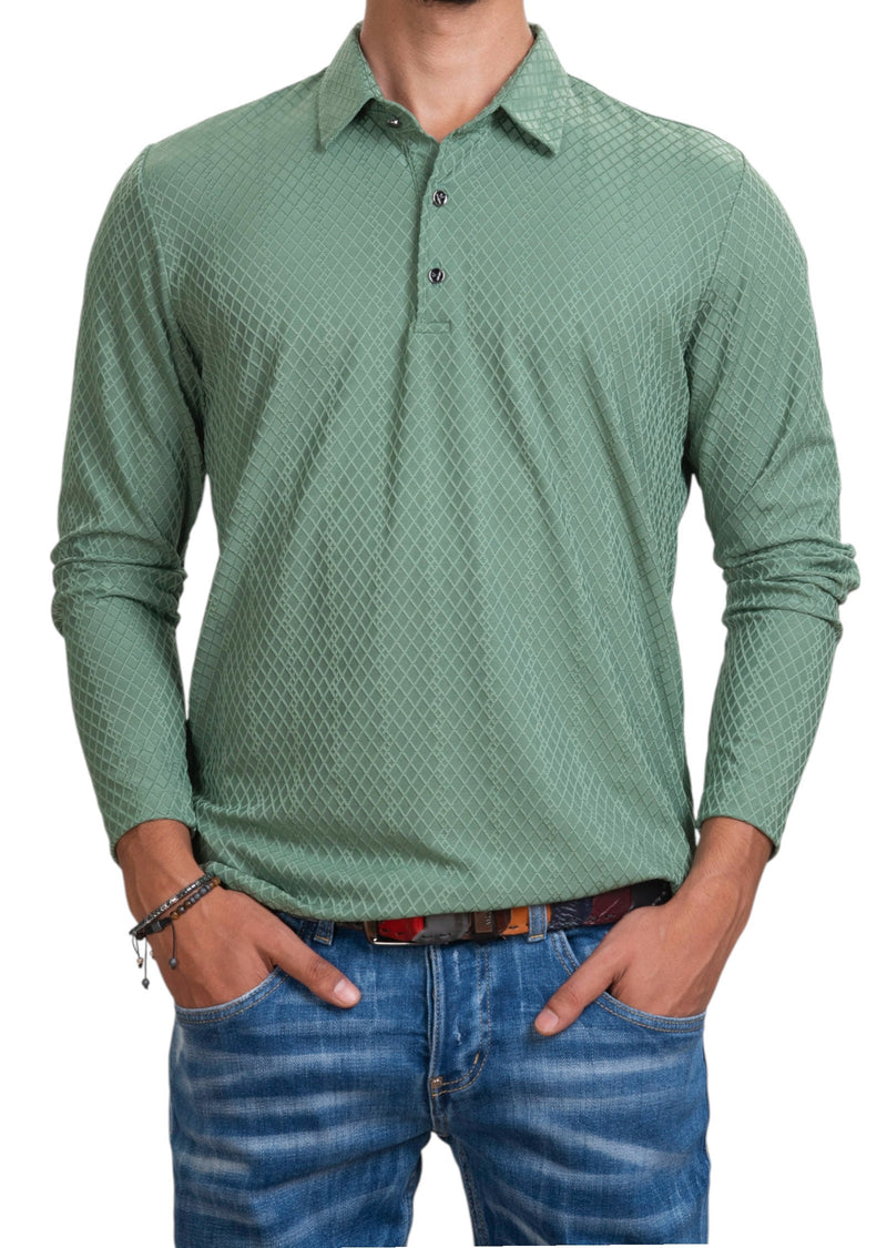 Green Diamond Knit Polo