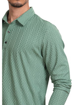 Green Diamond Knit Polo