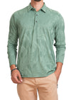 Green Houndstooth Knit Polo