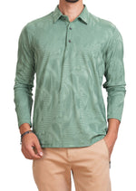 Green Houndstooth Knit Polo