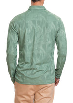 Green Houndstooth Knit Polo
