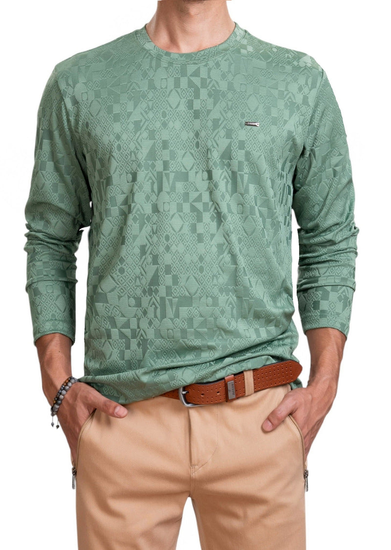 Green Diamond Collage Knit Sweater
