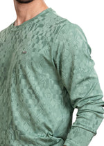 Green Diamond Collage Knit Sweater