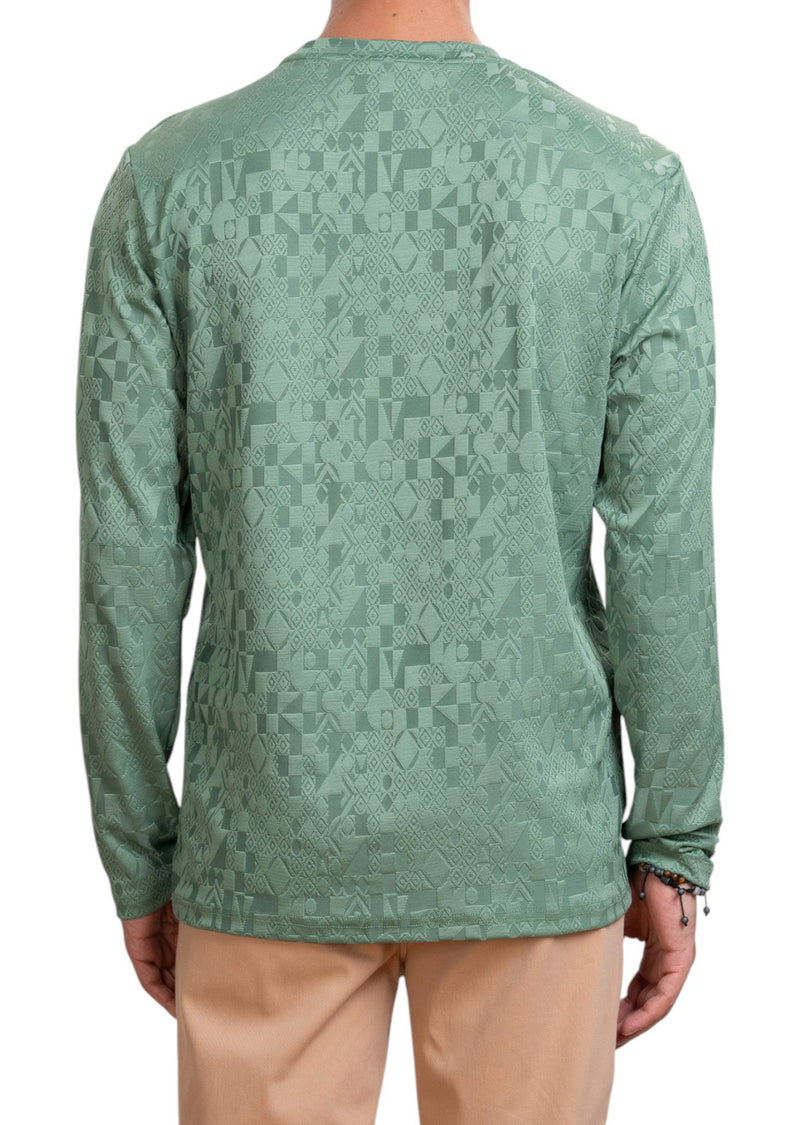 Green Diamond Collage Knit Sweater