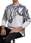 White Black  Baroque Tech Sweater