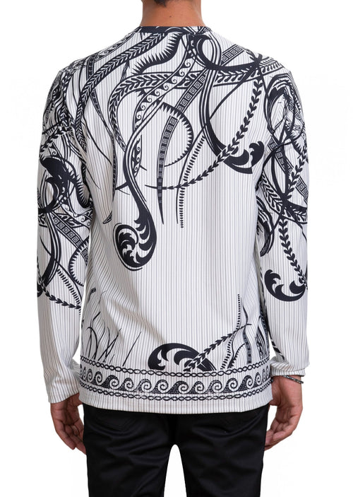 White Black  Baroque Tech Sweater