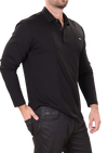 Black Interlock Quilted Knit Polo