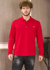 Red Interlock Quilted Knit Polo