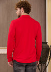 Red Interlock Quilted Knit Polo