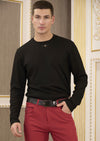 Black Premium V-Buckle Sweater