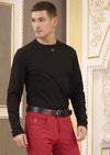 Black Premium V-Buckle Sweater