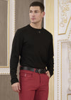 Black Premium V-Buckle Sweater