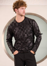 Black Checker Knit Sweater