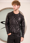 Black Checker Knit Sweater