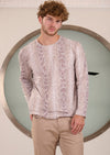 White Beige Python Luxe Sweater