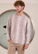 White Beige Python Luxe Sweater