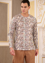 White Beige Snakeskin Sweater