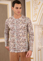 White Beige Snakeskin Sweater