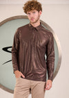 Brown Tonal Luxe Knit Polo