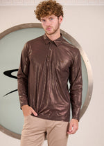 Brown Tonal Luxe Knit Polo