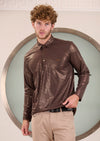 Brown Tonal Luxe Knit Polo