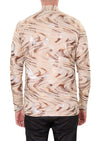Beige Gold Swirl Shine Knit Polo
