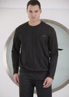 Black Interlock Quilted Sweater