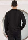 Black Interlock Quilted Sweater