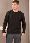 Black Interlock Quilted Sweater