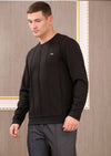 Black Interlock Quilted Sweater