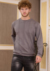 Gray Interlock Quilted Sweater