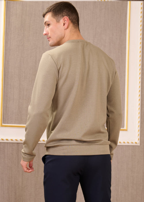 Green Interlock Quilted Sweater