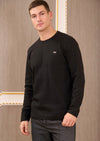 Black Web Effect Knit Sweater