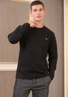 Black Web Effect Knit Sweater