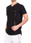 Black Contrast Sequin Knit Tee