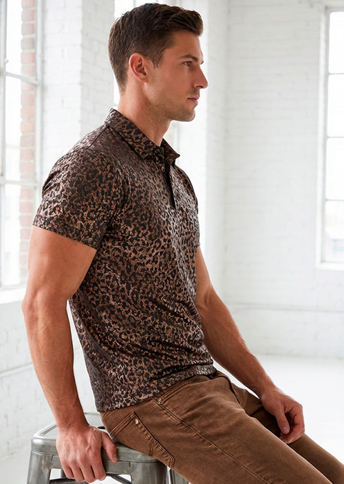 トップス 5351 pour les hommes leopard polo Leopard - Yellow - Men's Polo – Byrd Gang